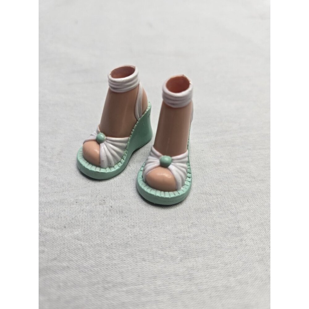 Barbie Masquerade Madness Chelsea My Scene Doll Shoes White Blue Wedges
